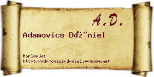 Adamovics Dániel névjegykártya